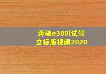 奔驰e300l试驾 立标版视频2020